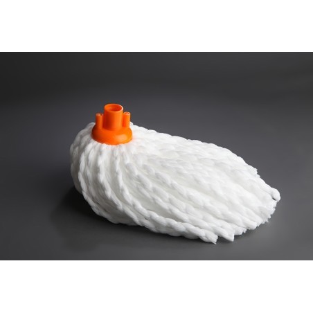 Fregona microfibra tiras blancas 115g. Compra accesorios de baño industriales en VenusCatalogo.com