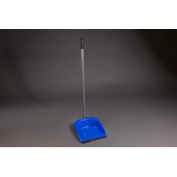 Recogedor fijo con filo de goma y palo metálico de 85cm enroscado azul. Compra accesorios de baño VenusCatalogo.com