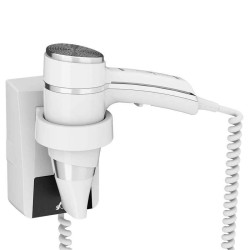 Secador de pelo BRITTONY Blanco con Soporte 1600w . Compra accesorios de baño para colectividades en VenusCatalogo.com