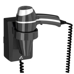 Secador de pelo CLIPPER Negro con Soporte 1400w. Compra accesorios de baño para colectividades en VenusCatalogo.com