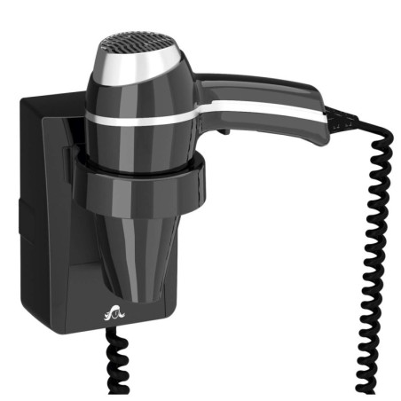 Secador de pelo CLIPPER Negro con Soporte 1400w. Compra accesorios de baño para colectividades en VenusCatalogo.com