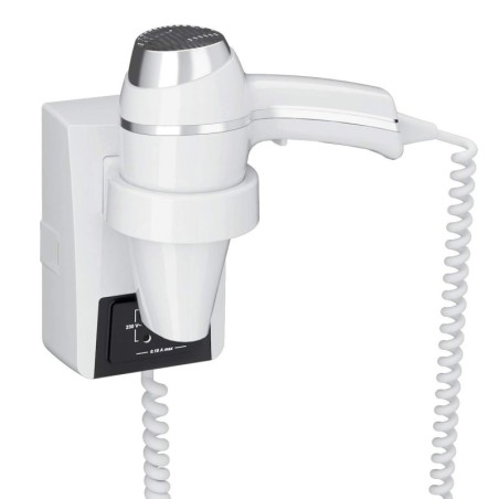 Secador de pelo CLIPPER Blanco con Soporte y Toma de Afeitar 1400w - VenusCatalogo.com