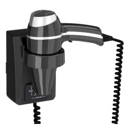 Secador de pelo CLIPPER Negro con Soporte y Toma de Afeitar 1400w - VenusCatalogo.com