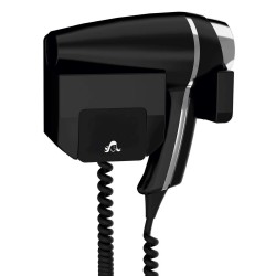 Secador de pelo CLIPPER Negro con Soporte Frontal 1400w. Compra accesorios de baño para colectividades en VenusCatalogo.com