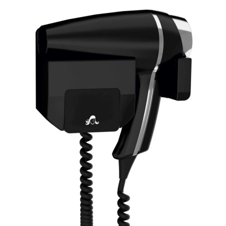 Secador de pelo CLIPPER Negro con Soporte Frontal 1400w. Compra accesorios de baño para colectividades en VenusCatalogo.com