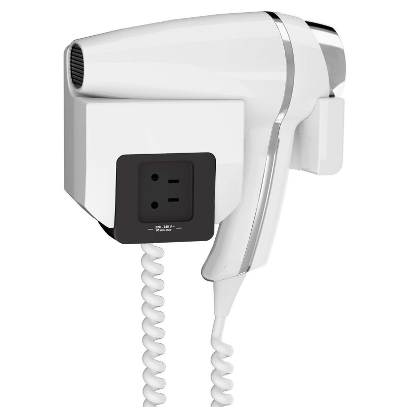 Secador de pelo CLIPPER Blanco con Soporte Frontal y Toma de Afeitar 1400w - VenusCatalogo.com Secador de pelo CLIPPER Blanco con Soporte Frontal y Toma de Afeitar 1400w - VenusCatalogo.com