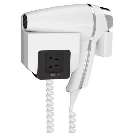 Secador de pelo CLIPPER Blanco con Soporte Frontal y Toma de Afeitar 1400w - VenusCatalogo.com