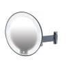 Espejo COSMOS Negro Con Luz Brazo Latón Plano. Compra accesorios de baño para colectividades en VenusCatalogo.com