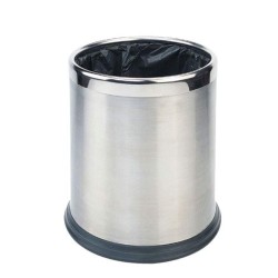 Papelera Inox Satinado Doble Carcasa 10 L. Compra accesorios de baño para colectividades en VenusCatalogo.com