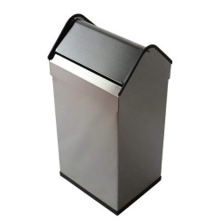 Papelera Rectangular Basculante Inox 40 L. Compra accesorios de baño para colectividades en VenusCatalogo.com