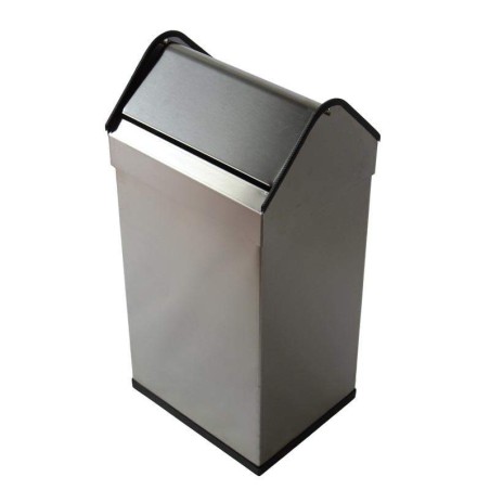 Papelera Rectangular Basculante Inox 40 L. Compra accesorios de baño para colectividades en VenusCatalogo.com