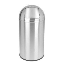 Papelera Push Inox Brillo 40 L. Compra accesorios de baño para colectividades en VenusCatalogo.com