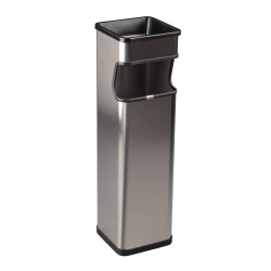 Papelera Cenicero Cuadrada Inox 20 L. Compra accesorios de baño para colectividades en VenusCatalogo.com