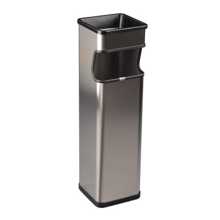 Papelera Cenicero Cuadrada Inox 20 L. Compra accesorios de baño para colectividades en VenusCatalogo.com
