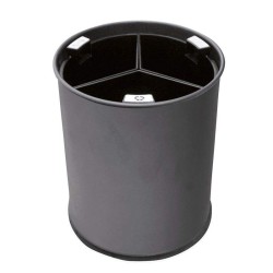 Papelera Redonda Negra 3 Cubos Negros 13 L. Compra accesorios de baño para colectividades en VenusCatalogo.com