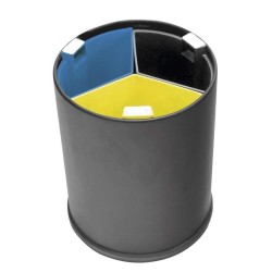 Papelera Redonda Negra 3 Cubos de Colores 13 L. Compra accesorios de baño para colectividades en VenusCatalogo.com