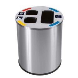 Cubo Inox Satinado Triselectivo 40 L. Compra accesorios de baño para colectividades en VenusCatalogo.com