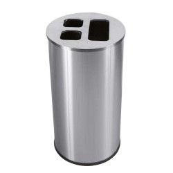 Cubo Inox Satinado Triselectivo 60 L. Compra accesorios de baño para colectividades en VenusCatalogo.com