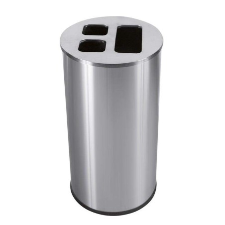 Cubo Inox Satinado Triselectivo 60 L. Compra accesorios de baño para colectividades en VenusCatalogo.com