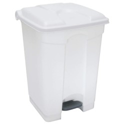 Contenedor a Pedal Plástico Tapa Blanca 45L. Compra accesorios de baño para colectividades en VenusCatalogo.com