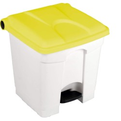 Contenedor a Pedal Plástico Tapa Amarilla 30L. Compra accesorios de baño para colectividades en VenusCatalogo.com