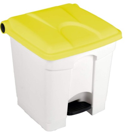 Contenedor a Pedal Plástico Tapa Amarilla 30L. Compra accesorios de baño para colectividades en VenusCatalogo.com