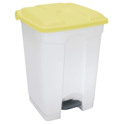 Contenedor a Pedal Plástico Tapa Amarilla 45L. Compra accesorios de baño para colectividades en VenusCatalogo.com