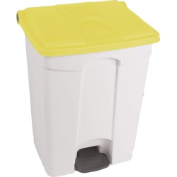 Contenedor a Pedal Plástico Tapa Amarilla 70L. Compra accesorios de baño para colectividades en VenusCatalogo.com