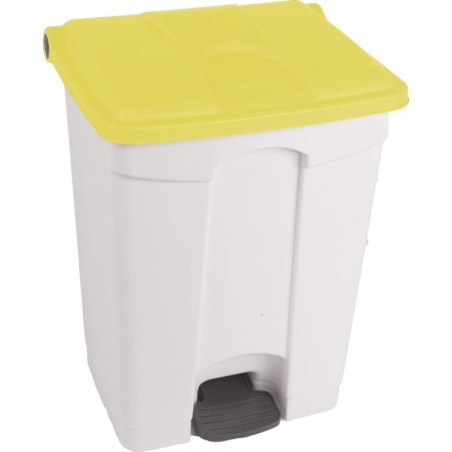 Contenedor a Pedal Plástico Tapa Amarilla 70L. Compra accesorios de baño para colectividades en VenusCatalogo.com