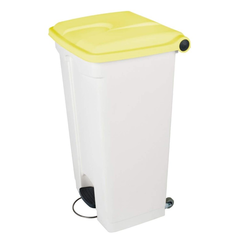 Contenedor a Pedal Plástico Tapa Amarilla y Ruedas 90L. Compra accesorios de baño para colectividades en VenusCatalogo.com Contenedor a Pedal Plástico Tapa Amarilla y Ruedas 90L. Compra accesorios de baño para colectividades en VenusCatalogo.com