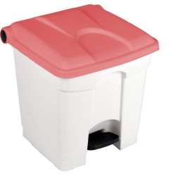 Contenedor a Pedal Plástico Tapa Roja 30L. Compra accesorios de baño para colectividades en VenusCatalogo.com