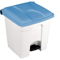 Contenedor a Pedal Plástico Tapa Azul 30L. Compra accesorios de baño para colectividades en VenusCatalogo.com