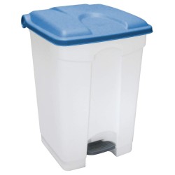 Contenedor a Pedal Plástico Tapa Azul 45L. Compra accesorios de baño para colectividades en VenusCatalogo.com