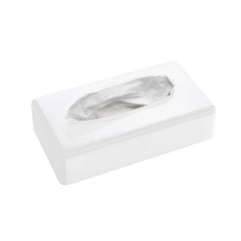 Dispensador Toallitas Faciales SANIBOX Rectangular Blanco. Compra accesorios de baño para colectividades en VenusCatalogo.com