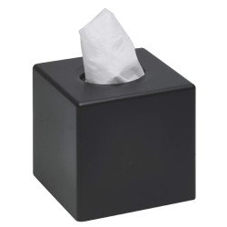 Dispensador Toallitas Faciales SANIBOX Cuadrado Negro Mate. Compra accesorios de baño para colectividades en VenusCatalogo.com