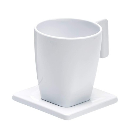 Taza y Plato MAESTRO 200 ml Blanca. Compra accesorios de baño para colectividades en VenusCatalogo.com