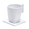 Taza y Plato MAESTRO 200 ml Blanca. Compra accesorios de baño para colectividades en VenusCatalogo.com